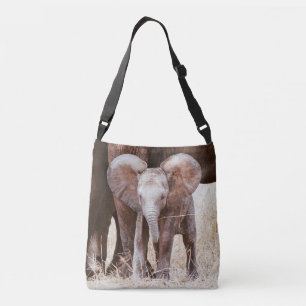 Baby Elephant Cute African Elephant with Mum Crossbody Bag