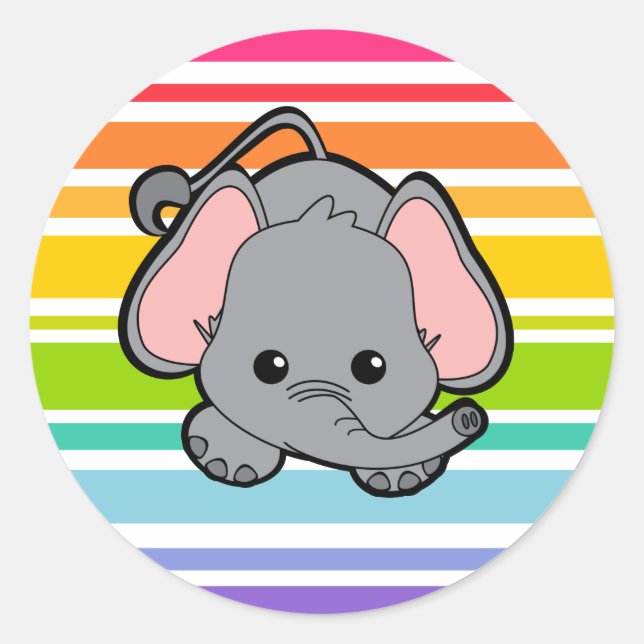 Baby Elephant Cutie Classic Round Sticker (Front)