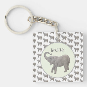 Baby Elephant Double Sided Key Ring
