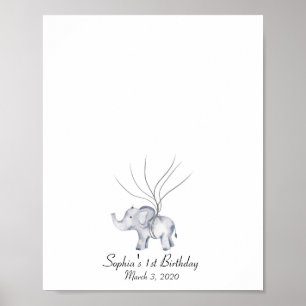 Baby Elephant Fingerprint Guestbook