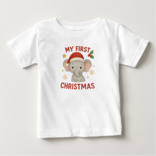 Baby Elephant First Christmas T-Shirt