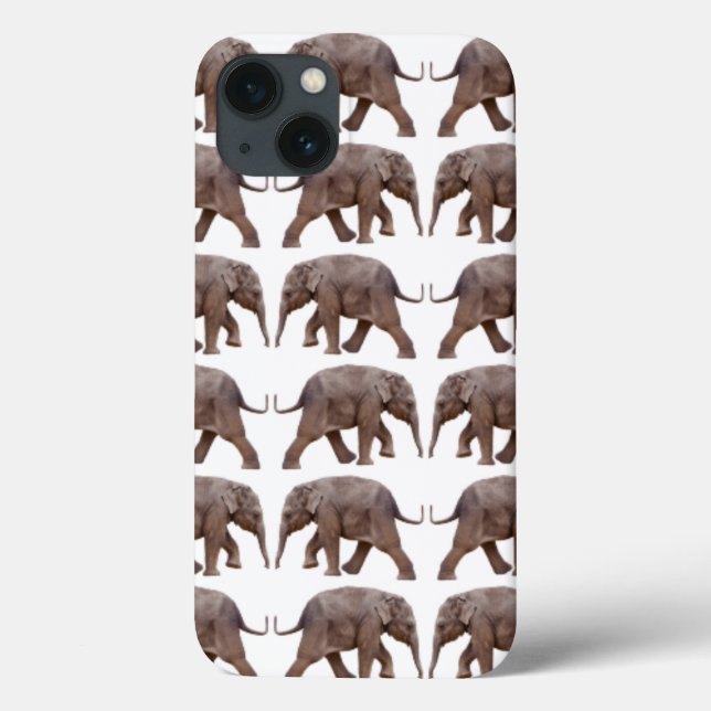 Baby Elephant Frenzy iPad Case (White) (Back)