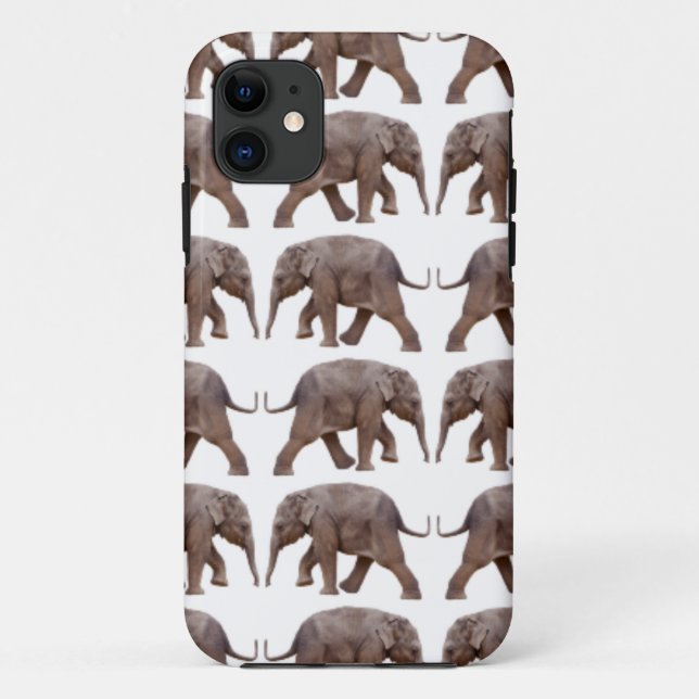 Baby Elephant Frenzy iPhone 5 Case (White) (Back)