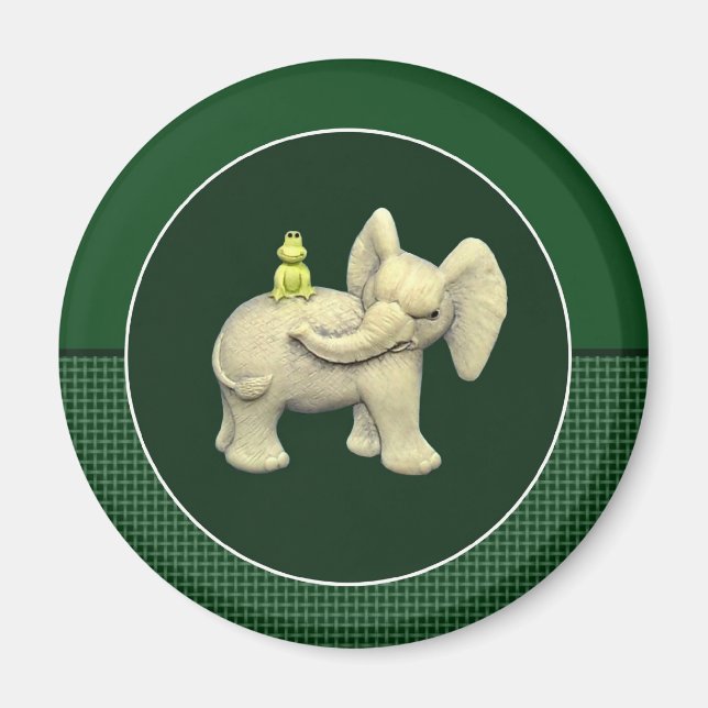 Baby Elephant & Frog Magnet (Front)
