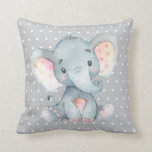 Baby Elephant Gray Cushion<br><div class="desc">Baby Elephant Gray Throw Pillow</div>