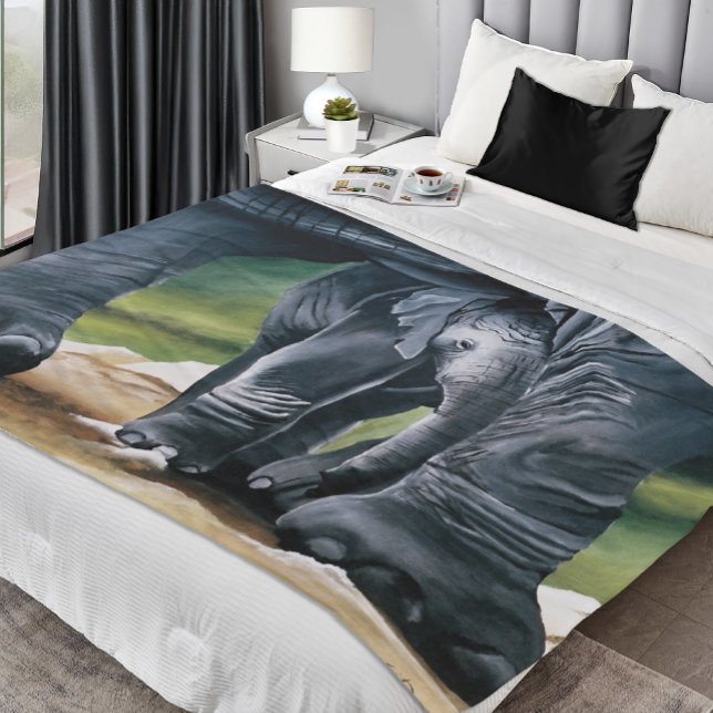 Baby  Elephant Grey Cute Fleece Blanket (Creator Uploaded)