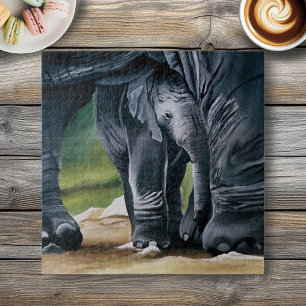 Baby Elephant Grey Cute Jigsaw Puzzle