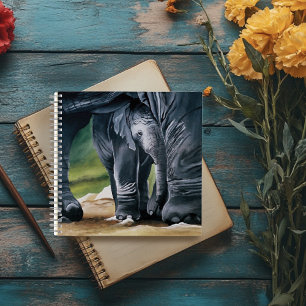 Baby Elephant Grey Cute Notebook