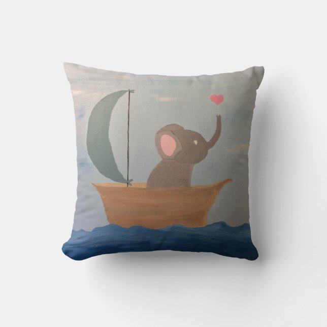 Baby Elephant in a Boat Cushion (Front)