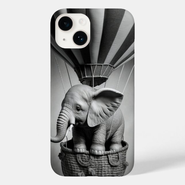 Baby Elephant in a Hot Air Balloon Case-Mate iPhone Case (Back)