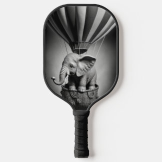Baby Elephant in a Hot Air Balloon Pickleball Paddle