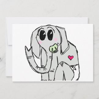 baby elephant invitation