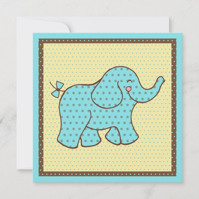 Baby Elephant Invitations (Front)