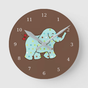 Baby Elephant Kids Room Nursery Wall Clock Gift