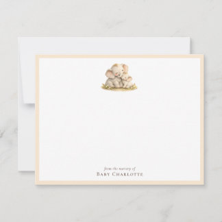 Baby Elephant Nursery Note Card – Personalized