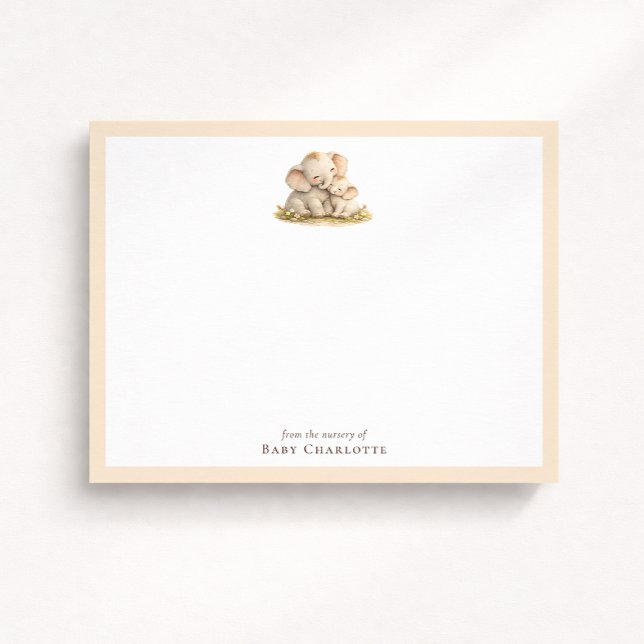 Baby Elephant Nursery Note Card – Personalized (Creator Uploaded)