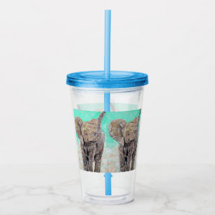 Baby Elephant painting Acrylic Tumbler