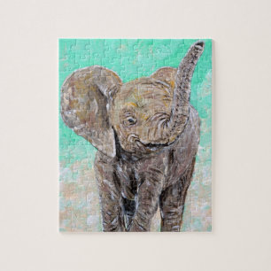 Baby Elephant Painting Jigsaw Puzzle