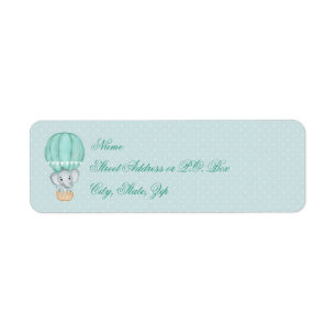 Baby Elephant Pale Green Hot Air Balloon