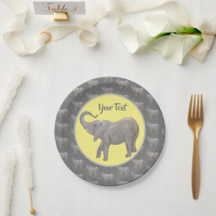 Baby Elephant Paper Plate