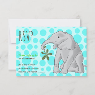 Baby Elephant Party RSVP Card