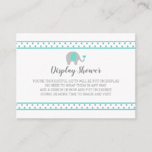 Baby Elephant Polka Dots on White Display Shower Enclosure Card
