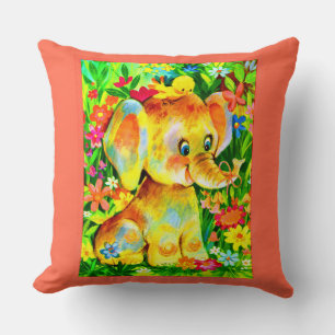baby elephant print cushion