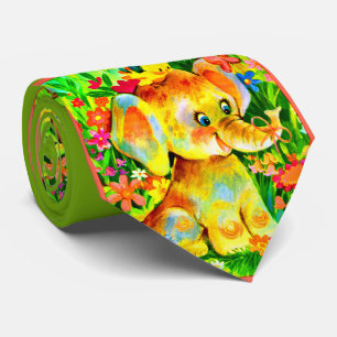 baby elephant print tie