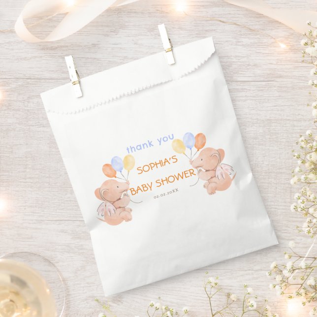 Baby Elephant Shower Favour Bags (Clipped)