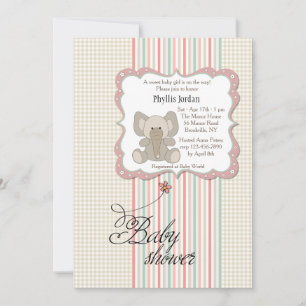 Baby Elephant Shower Invitation