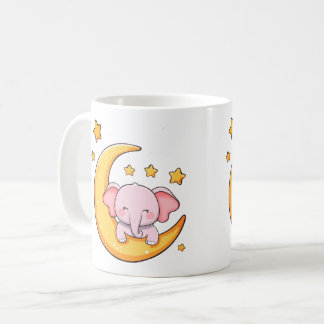 Baby elephant sleeping coffee mug