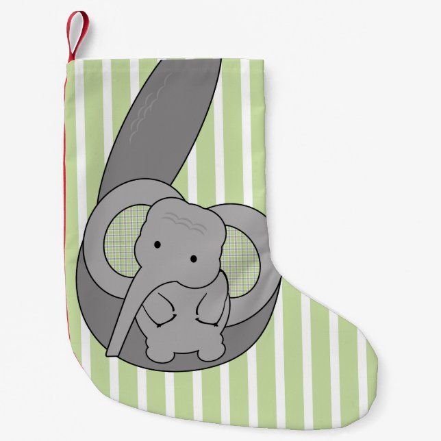 Baby Elephant Small Christmas Stocking (Front)