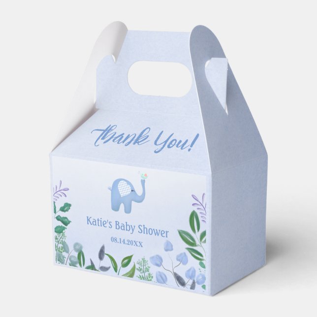  Baby Elephant Song Bird Baby Shower  Favour Box (Front Side)