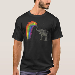 Baby Elephant Spraying Rainbow T-Shirt