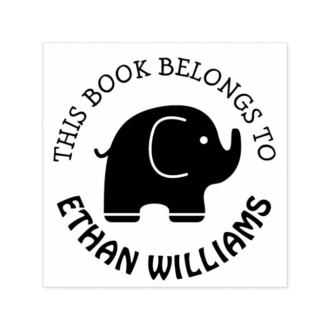 Baby Elephant Stamp This Book Belongs To (Design)