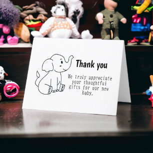 Baby Elephant Thank You Card
