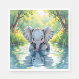 Baby Elephant Themed Birthday Party Napkin