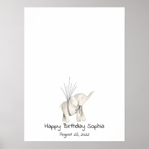 Baby Elephant Thumbprint Guest Book