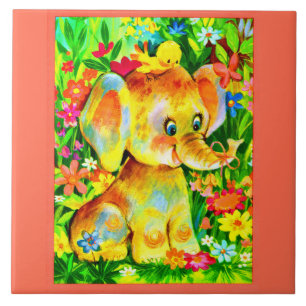 baby elephant tile