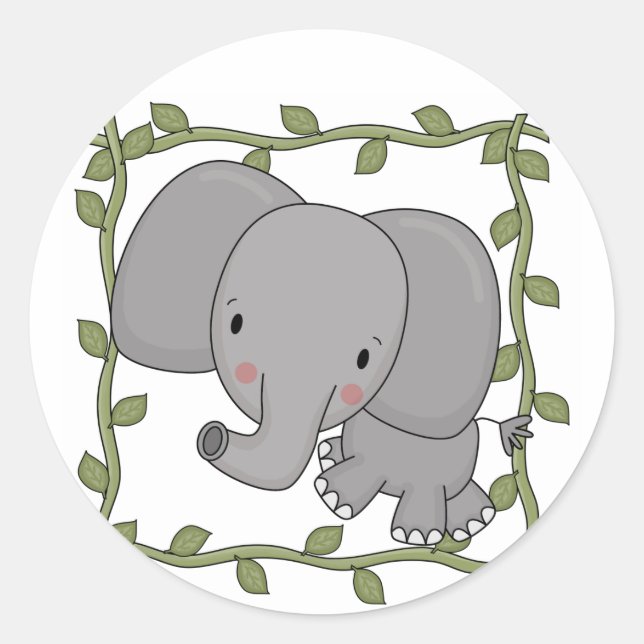 Baby Elephant Tshirts and Gifts Classic Round Sticker (Front)