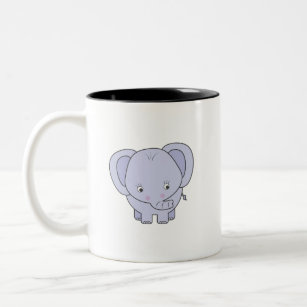 Baby Elephant  Two-Tone Coffee Mug