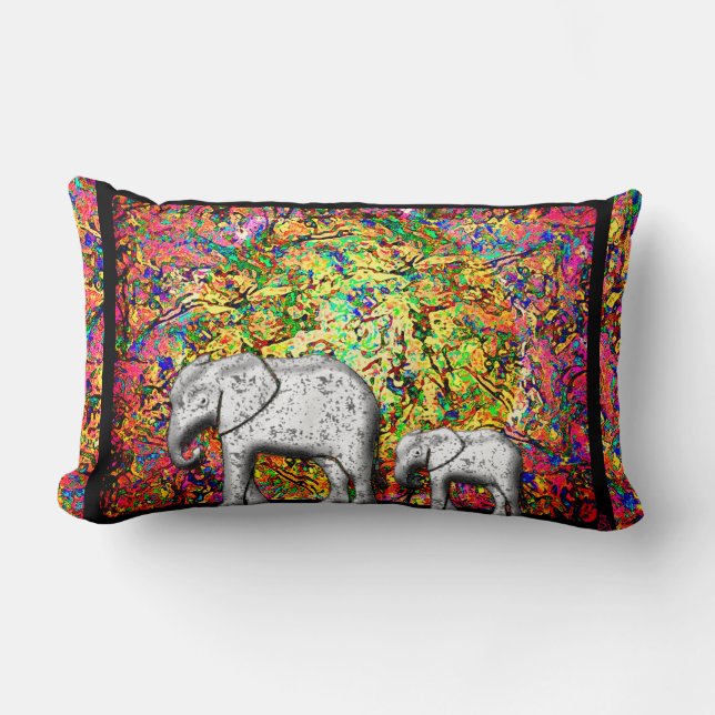 Baby Elephant Walk Lumbar Cushion (Front)