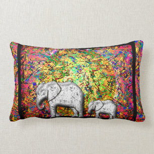 Baby Elephant Walk Lumbar Cushion