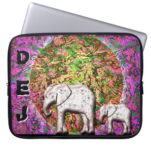 Baby Elephant Walk (Monogrammed Accessory Bag) Laptop Sleeve