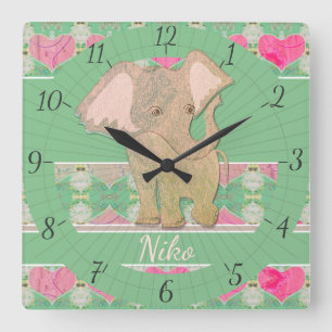 Baby Elephant Wall Clock