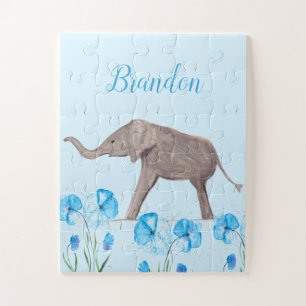 Baby Elephant wildlife Animal For Kids art Boy Jigsaw Puzzle