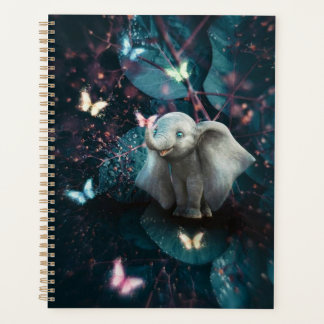Baby elephant with butterfly's design-planner. planner