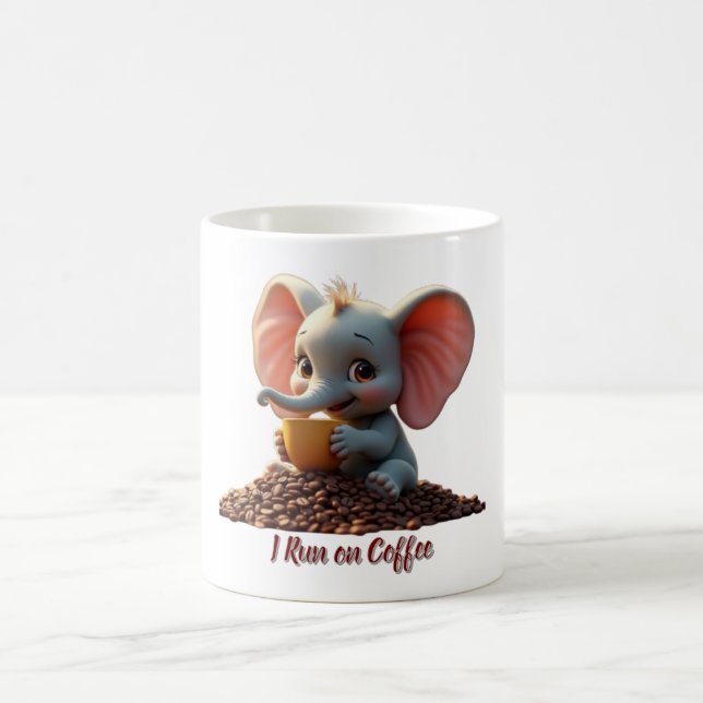 Baby Elephant with Coffee Mug Novelty (Center)