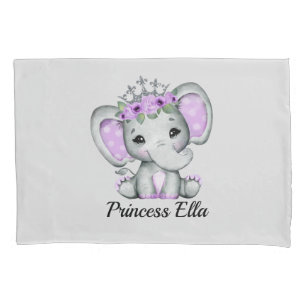 Baby Elephant with Flowers   Baby  Pillowcase