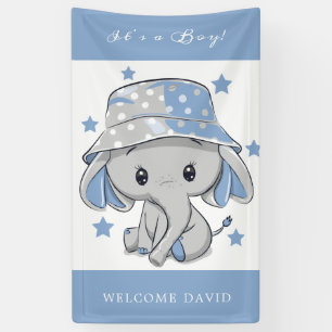 Baby Elephant With Hat Baby Shower Banner